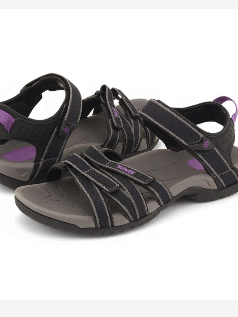 Teva Tirra sandals in black and grey adjustable hook-and-loop straps gorpcore